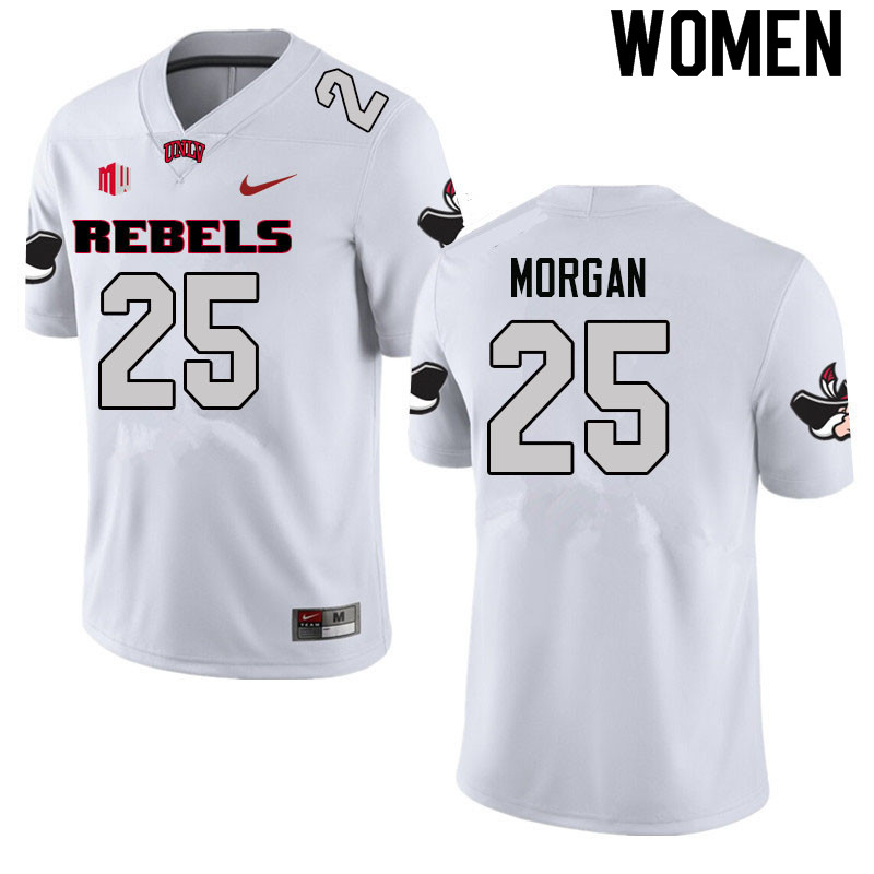 Women #25 Jordyn Morgan UNLV Rebels College Football Jerseys Sale-White - Click Image to Close